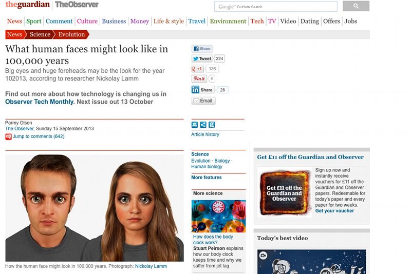 "The Guardian" pokazuje, jak mogą wyglądać ludzie za 100 tys. lat.