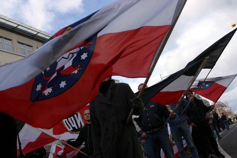 Wiec neonazistów w Niemczech. Zdjęcie poglądowe.