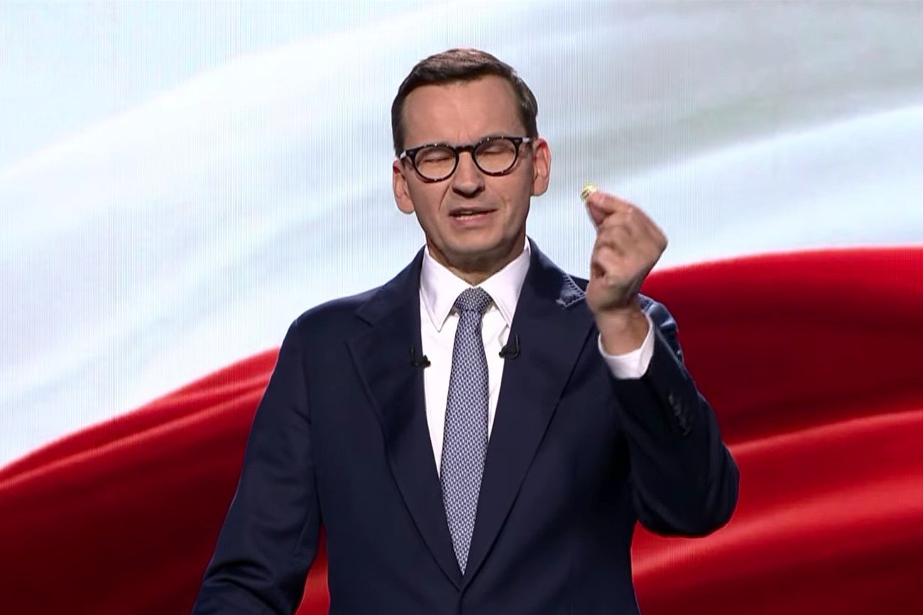 Premier Mateusz Morawiecki na debacie w TVP