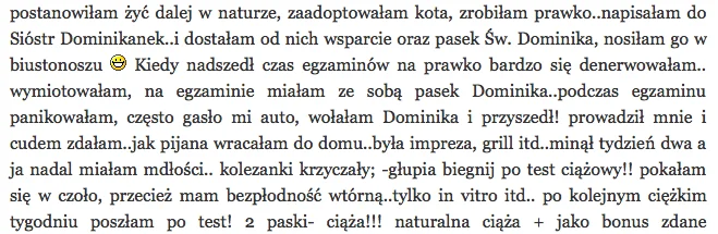 "In vitro czy pasek św. Dominika?"