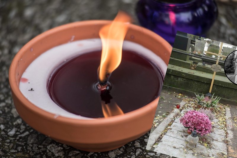 Grób Andrzeja Kopiczyńskiego to drewniany krzyż i kilka betonowych płyt.