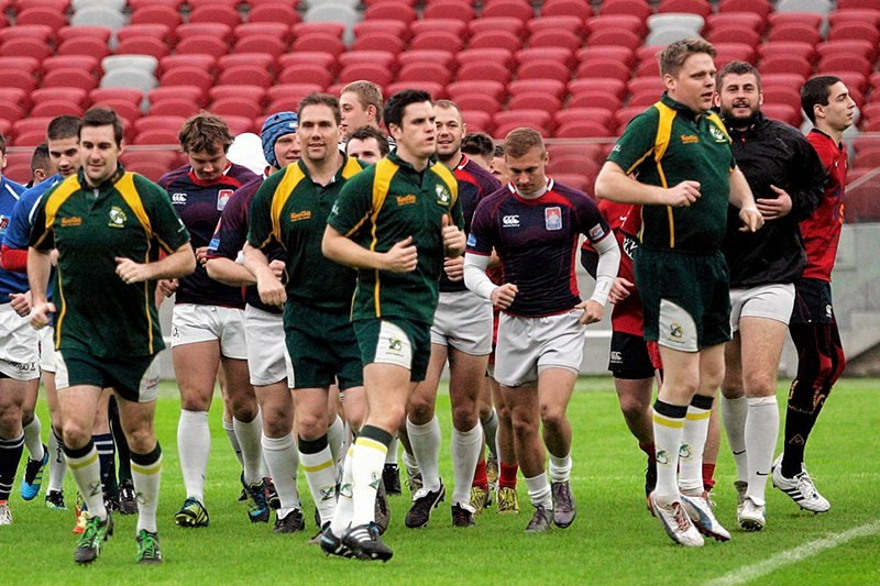 Od prawa do lewa zawodnicy Frogs Warszawa: Jamie Low, Steve Weeks-Johnson, Henry Tolloczko i Antoni Bohdanowicz