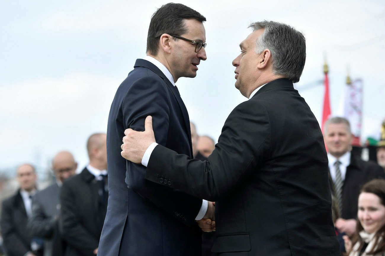 Premier Polski Mateusz Morawiecki (PiS) i premier Węgier Viktor Orbán (Fidesz).