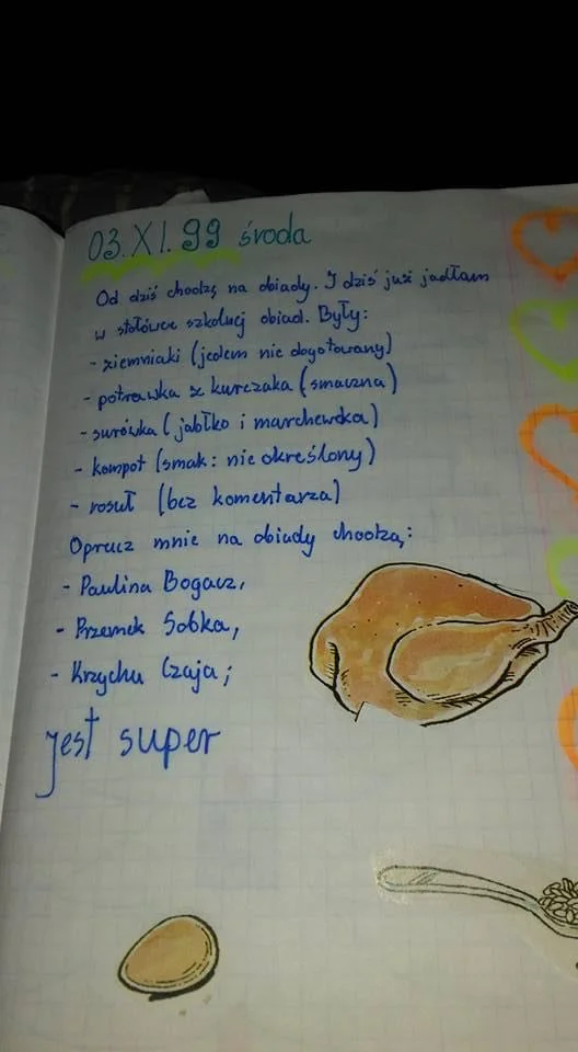 Strona z pamiętnika Anity