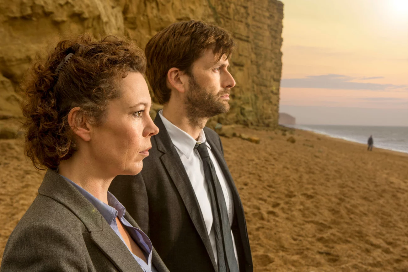 David Tennant i Olivia Colman w serialu "Broadchurch".