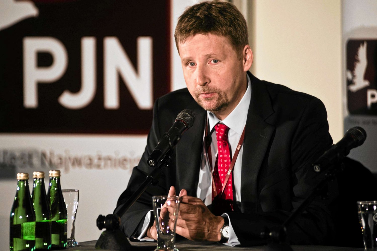 Marek Migalski na konferencji PJN.