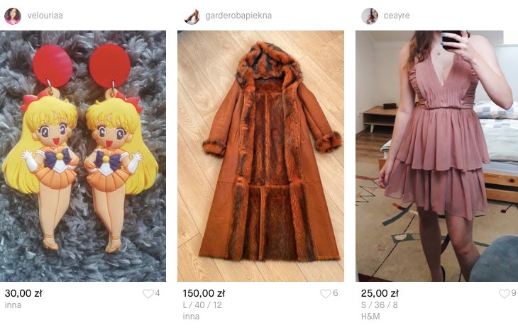 Platforma Vinted przypomina swoim układem Instagram