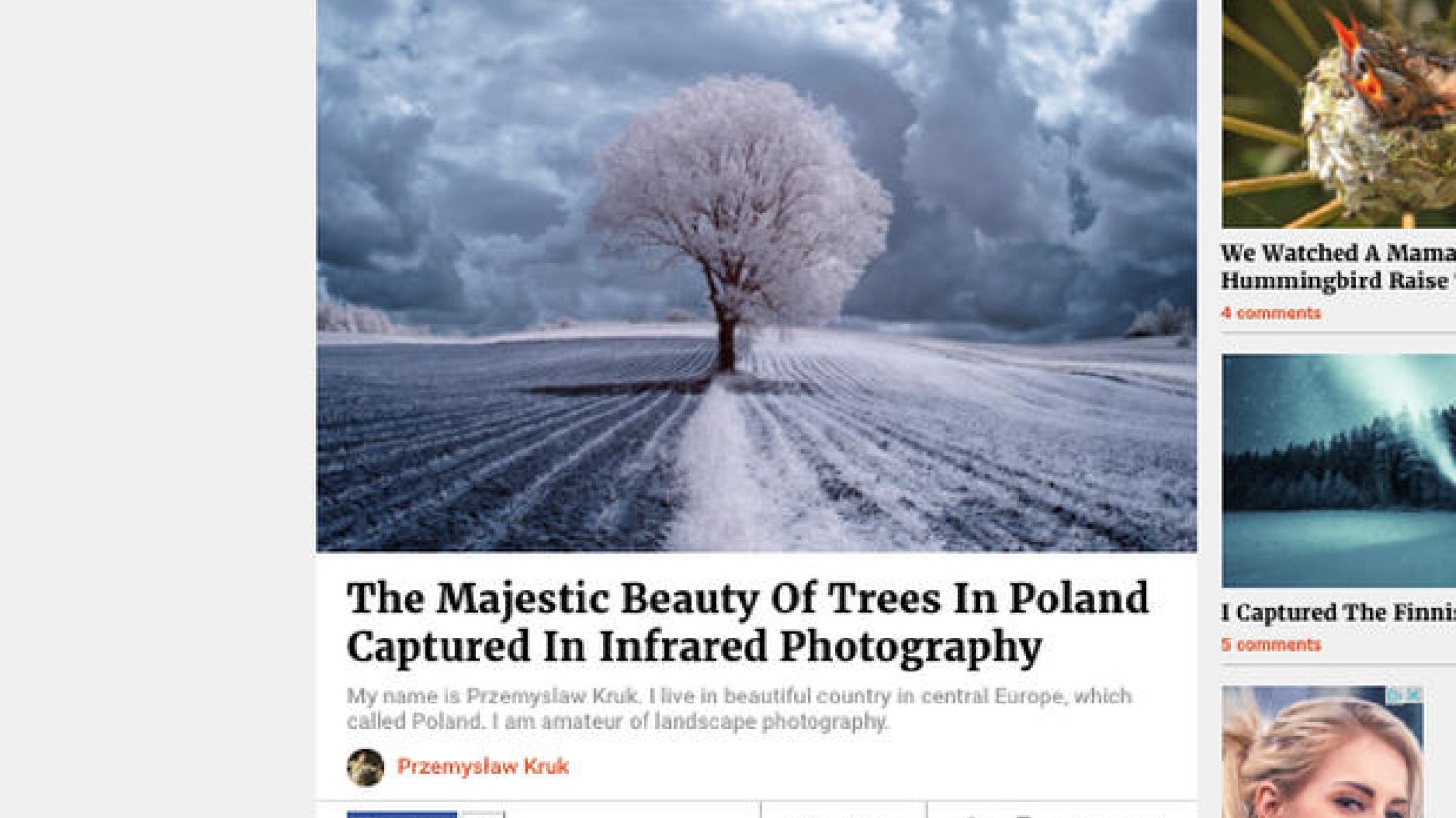 Zdjęcia Polaka zostały docenione przez BoredPanda.com.