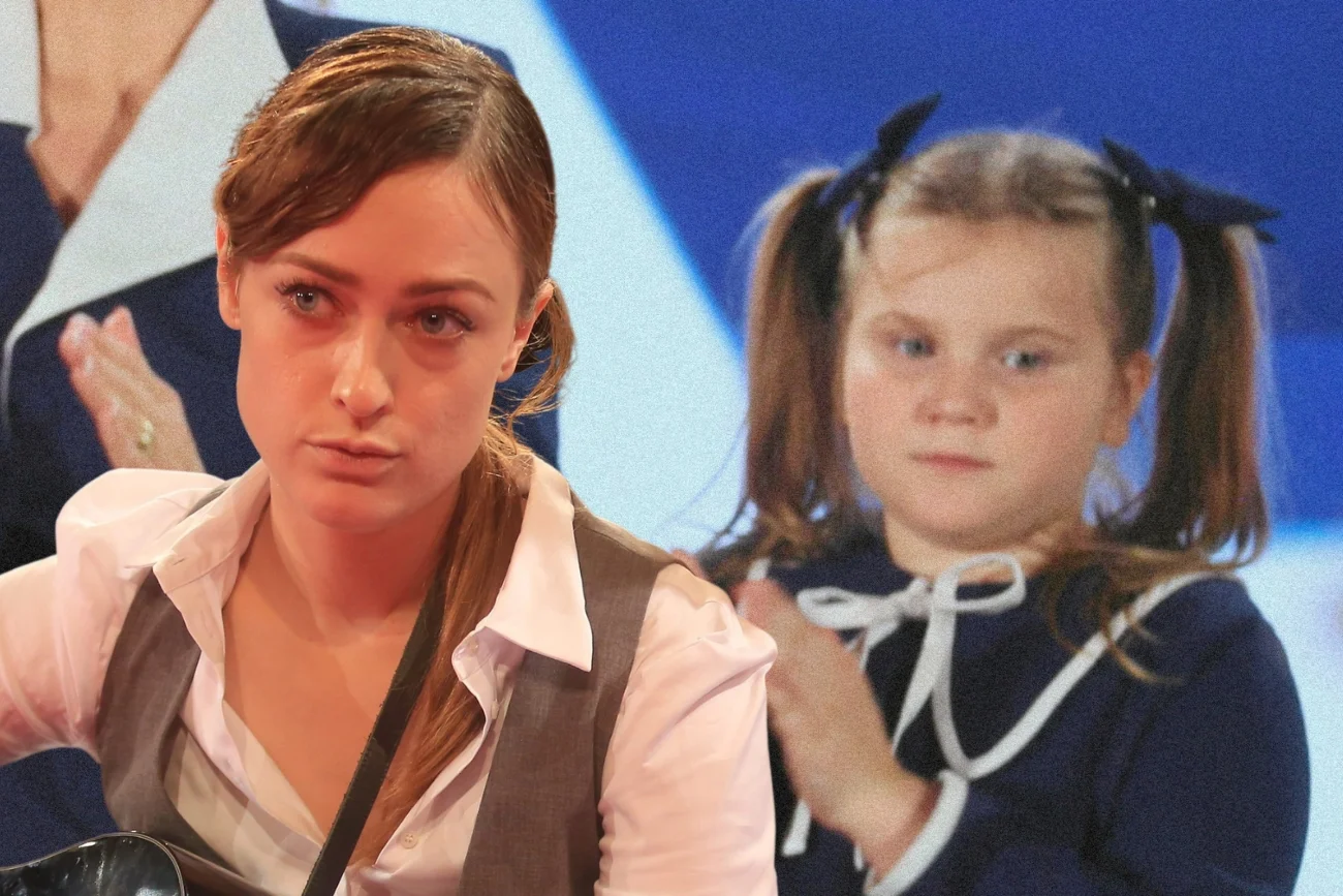 Matylda Damięcka w grafice o hejcie na 7-letnią córkę Nawrockiego.