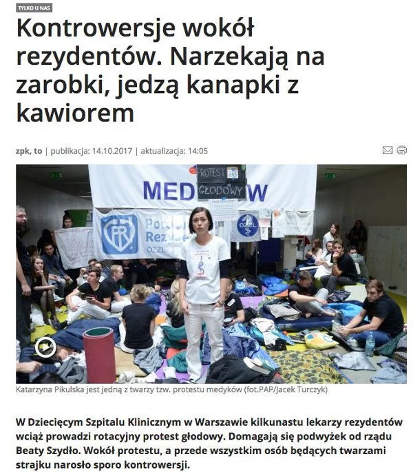 W ten sposób TVP informowała o proteście lekarzy-rezydentów.