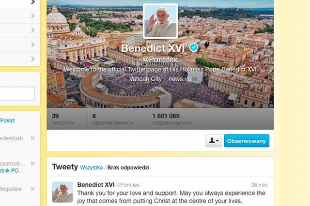 Ostatni wpis zamieszczony przez Benedykta XVI na Twitterze