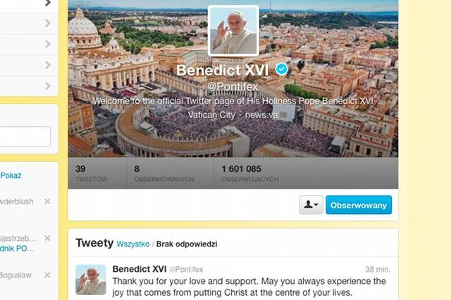 Ostatni wpis zamieszczony przez Benedykta XVI na Twitterze