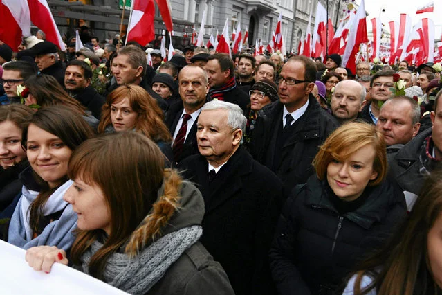 Jarosław Kaczyński na "Marszu w Obronie Demokracji i Wolności Mediów".