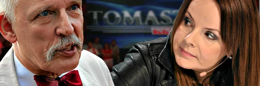 Janusz Korwin Mikke i Karolina Korwin Piotrowska u Tomasza Lisa w TVP 2. Rozmowa o niepełnosprawnych i paraolimpiadzie w Londynie