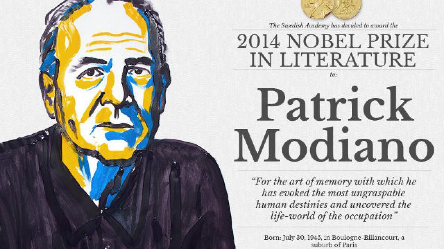 Laureatem tegorocznej Nagrody Nobla w dziedzinie literatury został Patrick Modiano