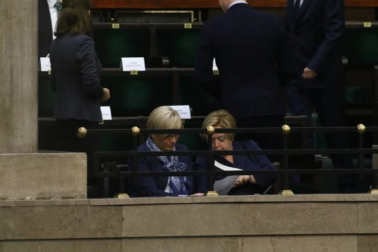 Prezes SN i prezes TK podczas obrad w Sejmie.