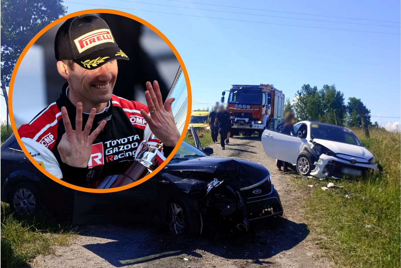 Sébastien Ogier, 8-krotny mistrz świata w rajdach miał wypadek w Polsce