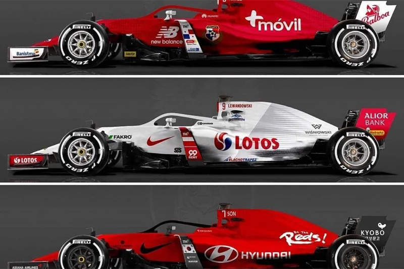 Formuła 1 postanowiła uczcić Mistrzostwa Świata w piłce nożnej w Rosji nowym designem bolidów, których wizualizacje pokazano na Instagramie.