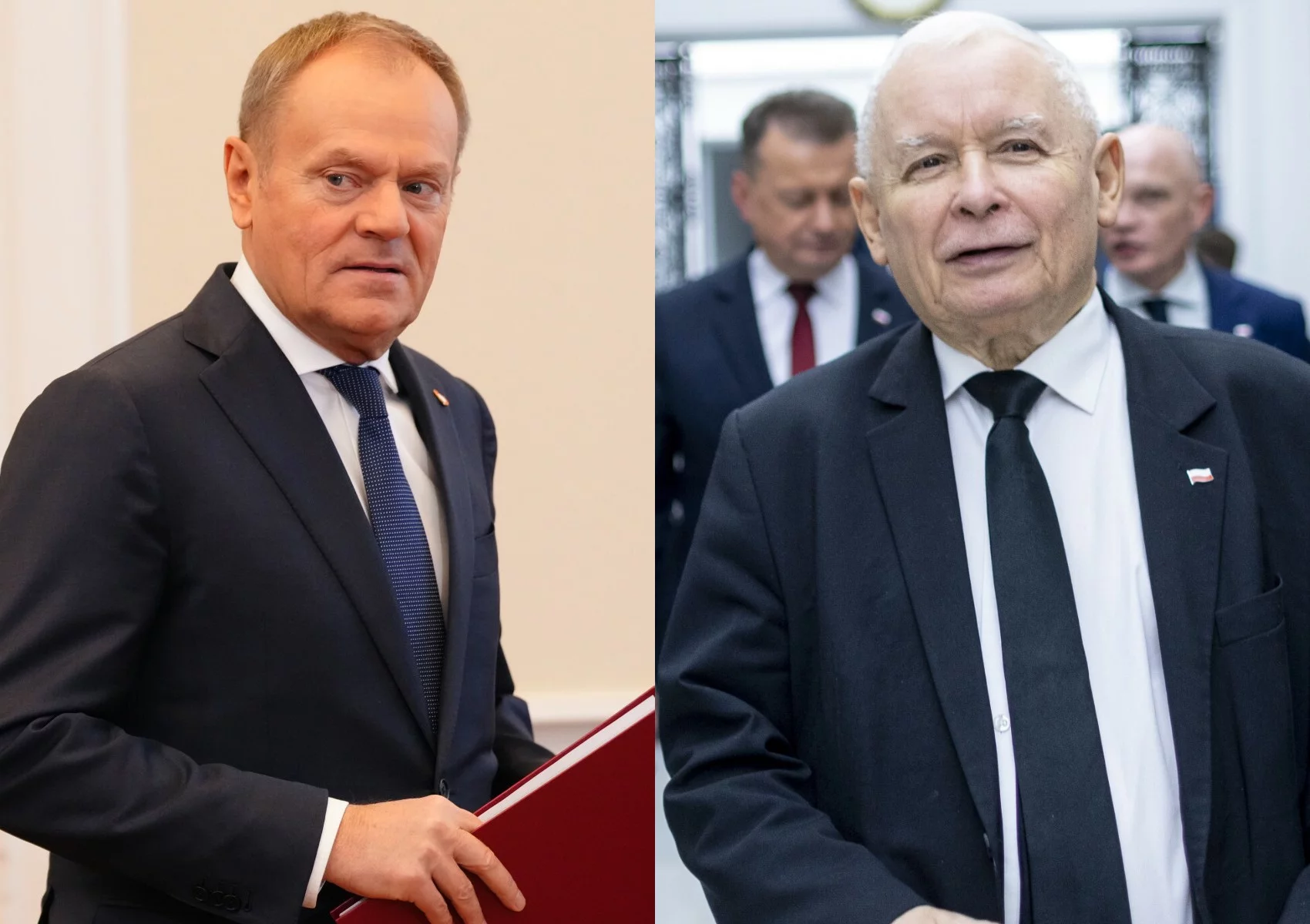 Premier Donald Tusk i prezes PiS Jarosław Kaczyński