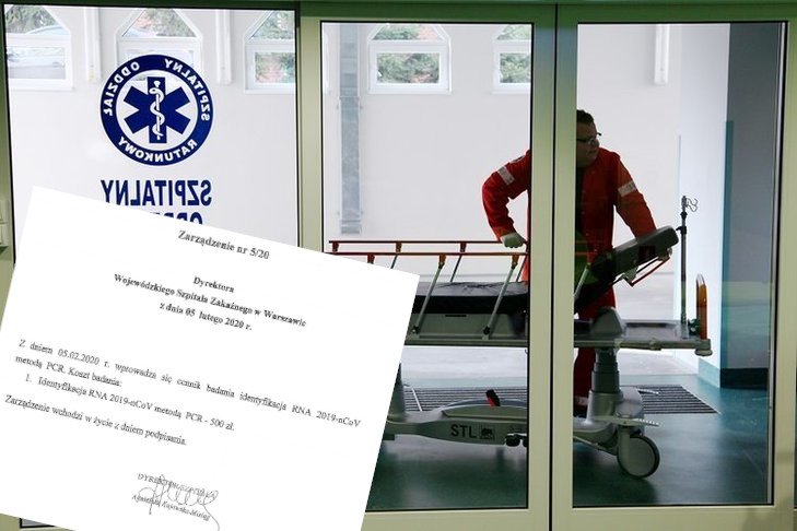 Wojewódzki Szpital Zakaźny w Warszawie ustalił cennik badania na koronawirusa.