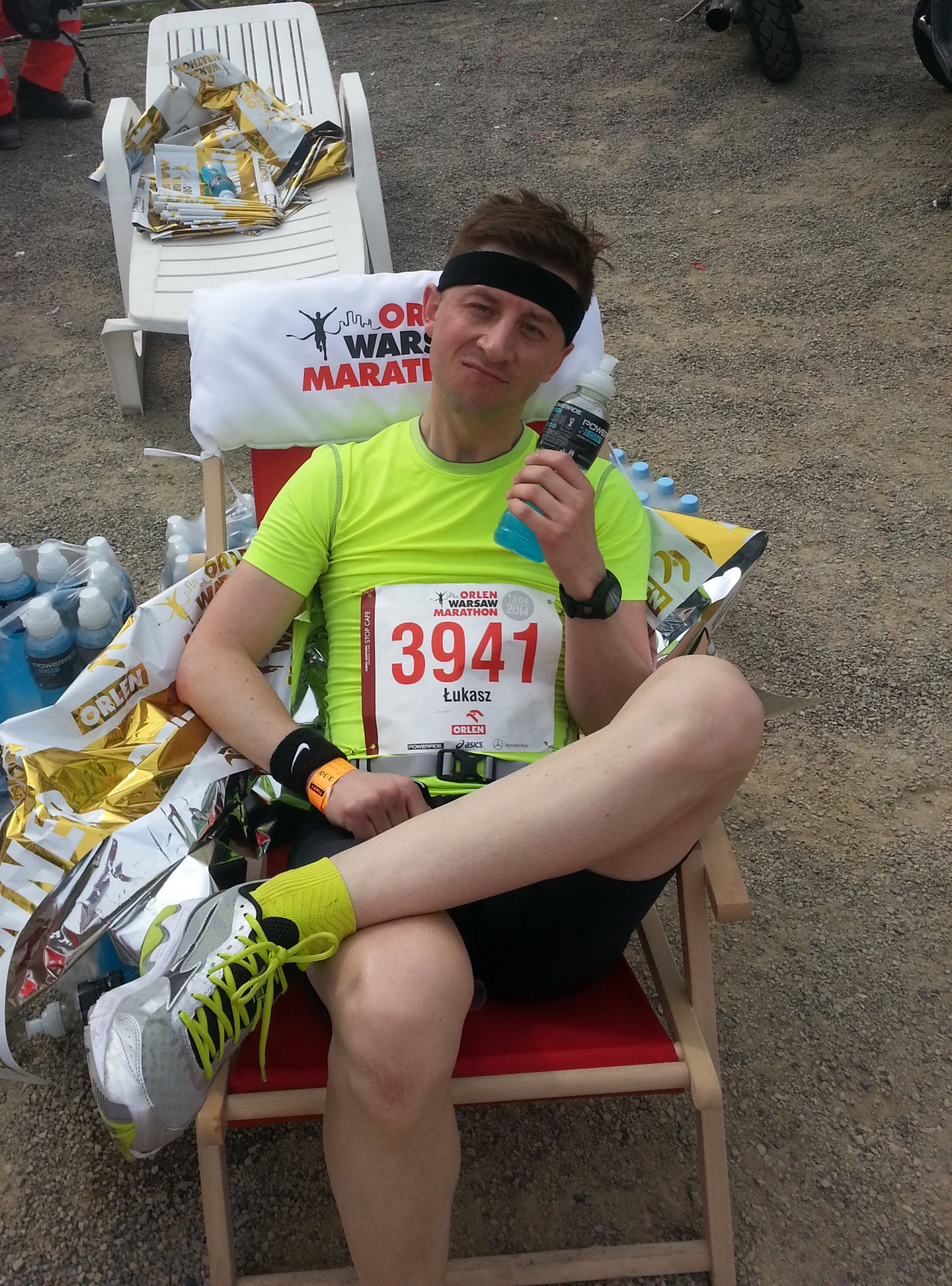 Dzielnie wywalczony odpoczynek i nieodzowne uzupełnianie elektrolitów.