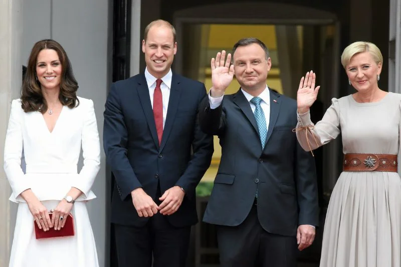Książę William i księżna Kate z polską parą prezydencką podczas wizyty w Warszawie.