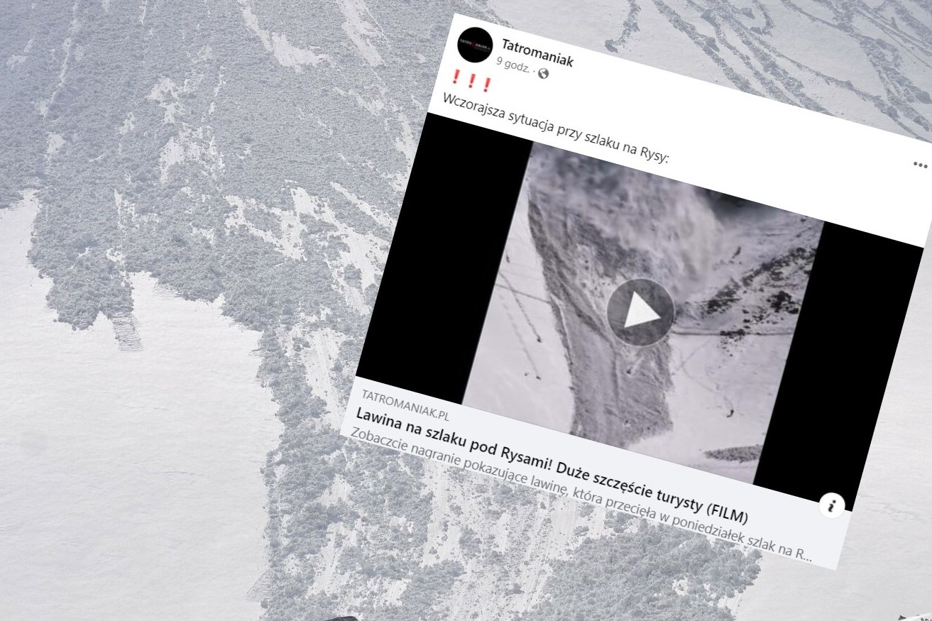 Dramatyczna sytuacja w Tatrach. Kamery uchwyciły zejście lawiny.