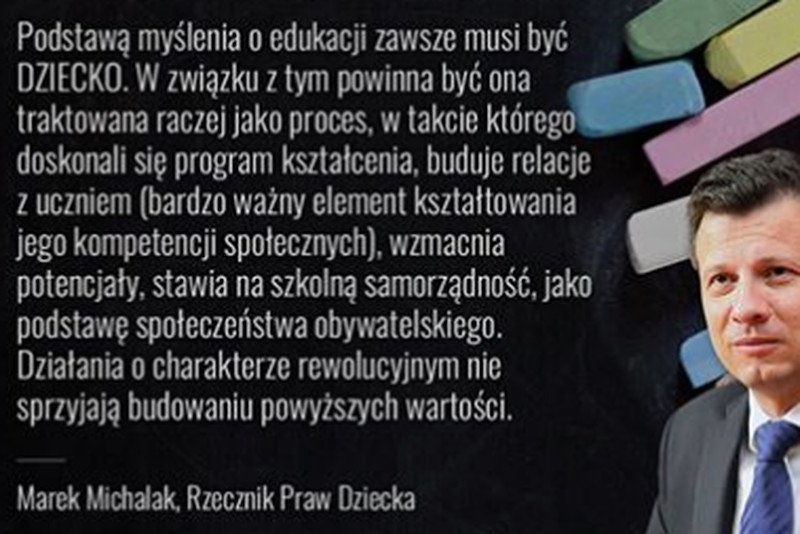 Rzecznik Praw Dziecka napisał do minister Anny Zalewskiej zaniepokojony reformą edukacji.