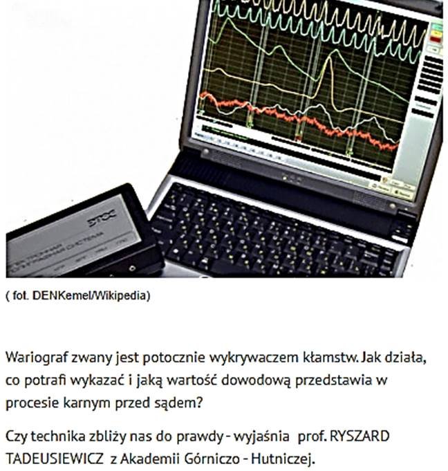 Anons mojej audycji o wykrywaczu kłamstw w Radiu Kraków