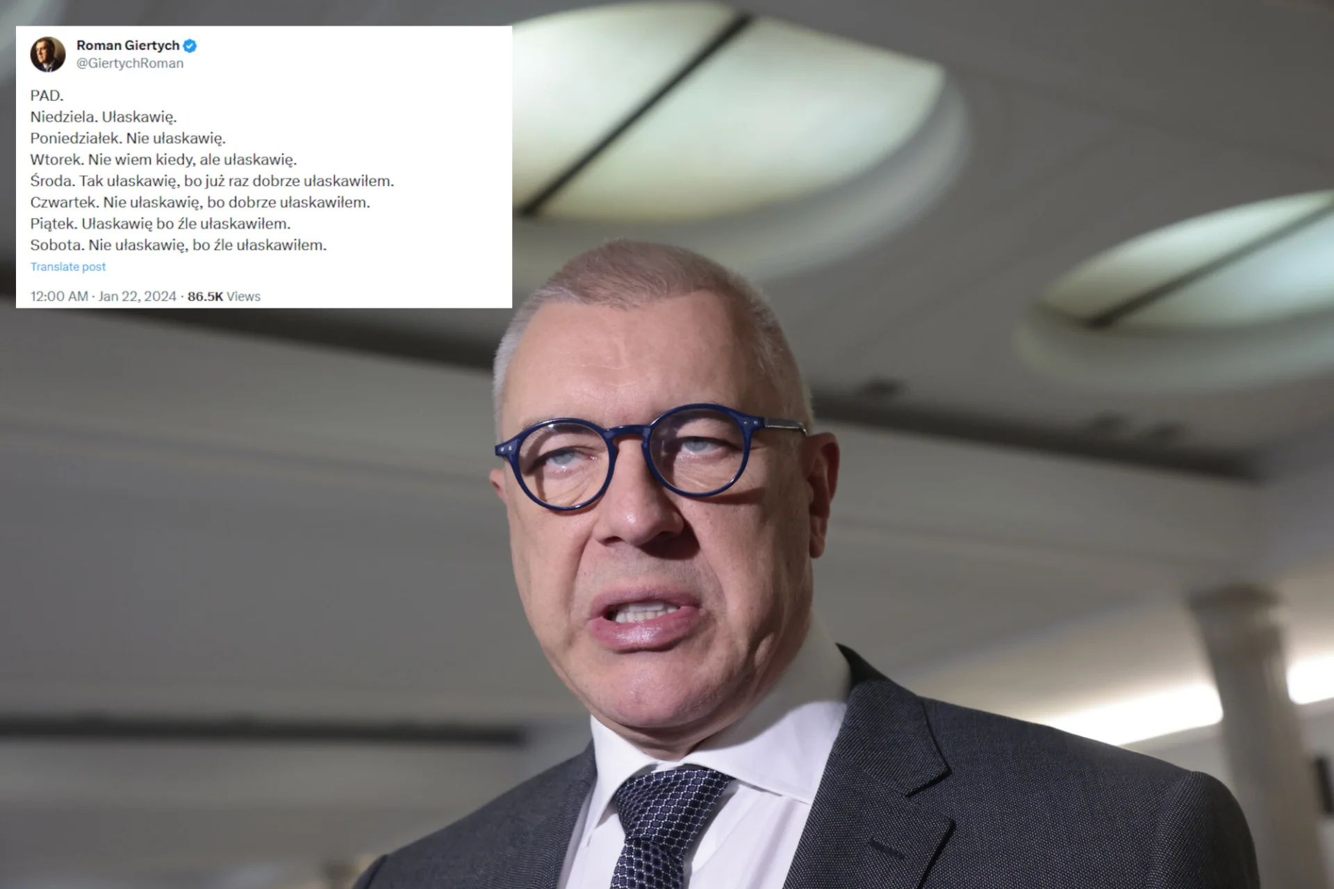 Roman Giertych kpi z Andrzeja Dudy. Chodzi o Kamińskiego i Wąsika