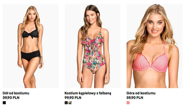 Stroje kąpielowe od H&M.