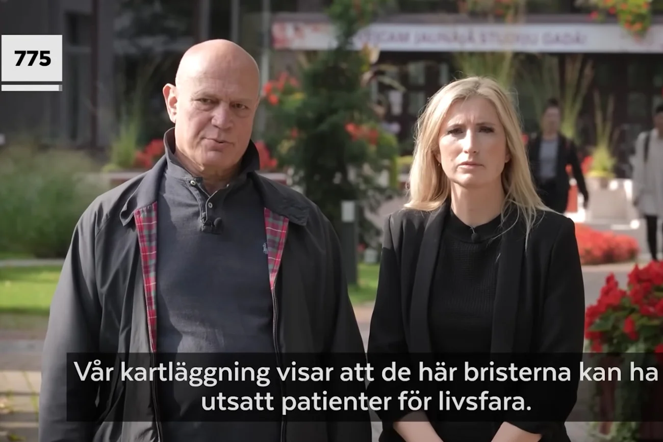 Lindah C. Mohlin i Robert Aschberg z programu "200 Sekund", który zrobił prowokację na uczelni w Olsztynie.