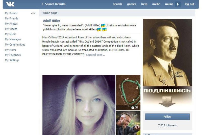 Nazistowska miss 2014. Skandaliczny konkurs na popularnym portalu społecznościowym w Rosji