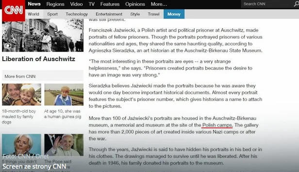 W przededniu obchodów 70. rocznicy wyzwolenia Auschwitz, o "polskich obozach" przypominała stacja CNN.