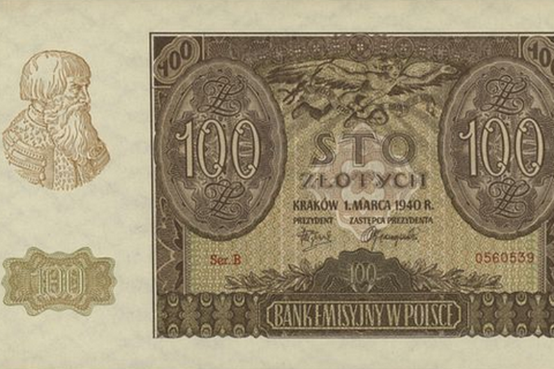 100 zł, fałszerstwo ZWZ, emisja z 1 marca 1940 roku