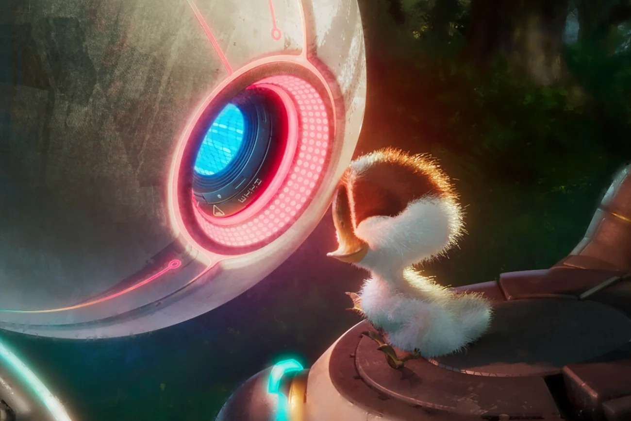 Kadr z filmu animowanego "Dziki robot"