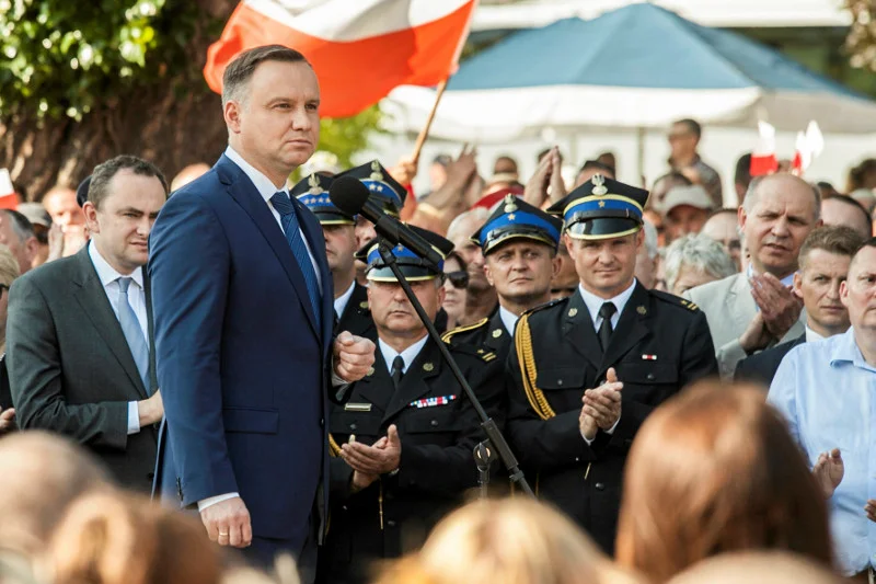 Prezydent Andrzej Duda podczas wizyty w Strzelinie w czerwcu 2018 roku.