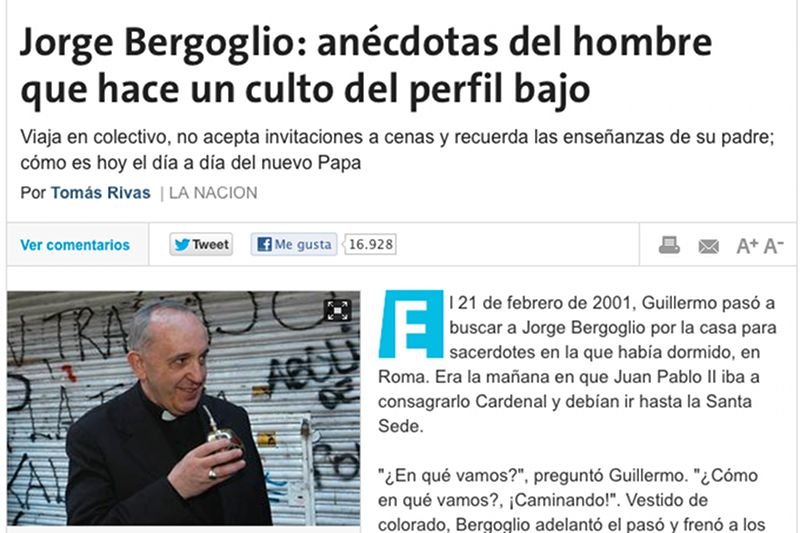 Papież Franciszek pijący yerba mate