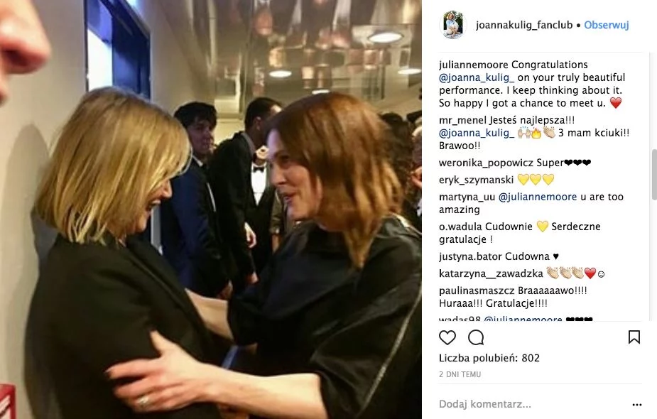 Julianne Moore po pokazie filmu była zachwycona polską aktorką - Joanna Kulig