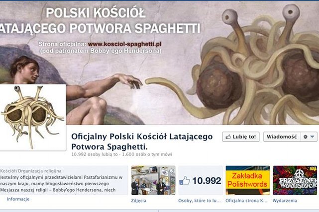 Oficjalna strona Polskiego Kościoła Latającego Potwora Spaghetti.