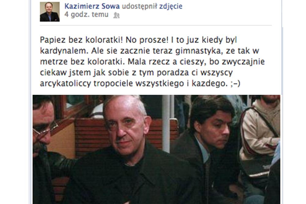 Nowy papież Franciszek. Fragment dyskusji na Facebooku