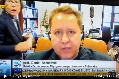 Na wizji podczas programu TVN24 pojawił się wystraszona kobieta.