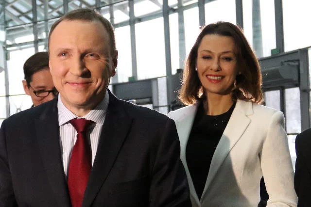 Prezes TVP Jacek Kurski i Anna Popek