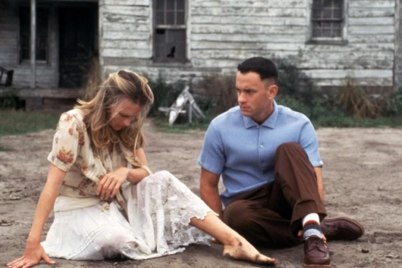 Robin Wright i Tom Hanks w filmie "Forrest Gump".