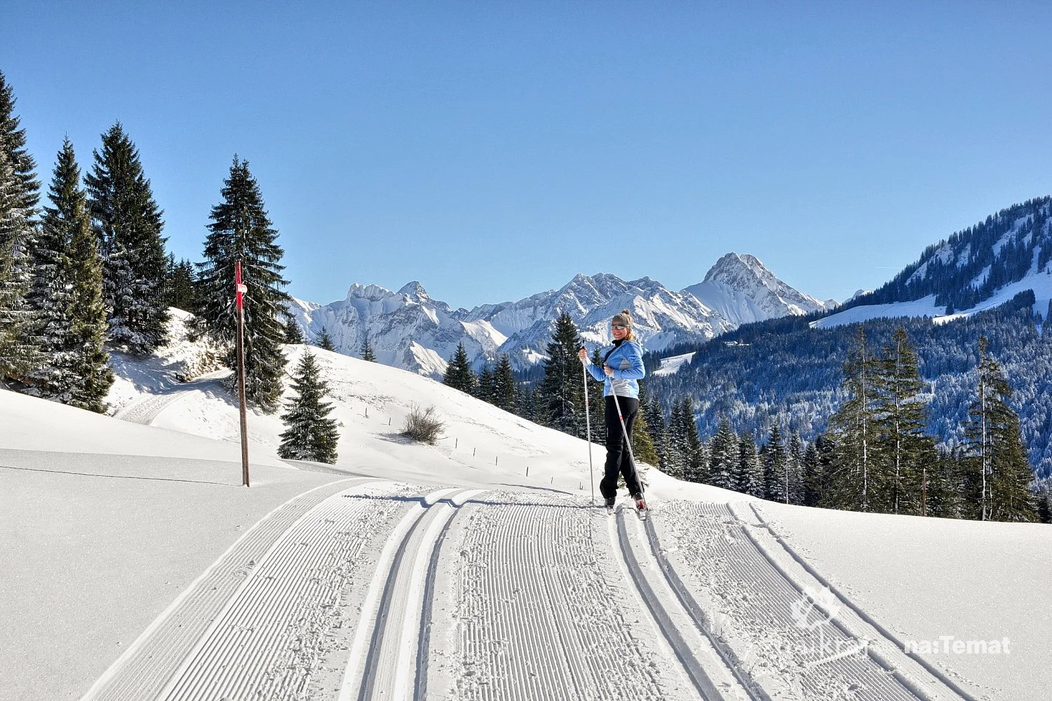 Na nartach biegowych w Kleinwalsertal w Austrii