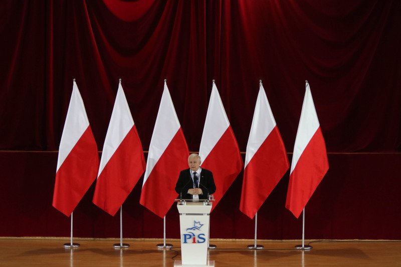 Prezes PiS Jarosław Kaczyński podczas wystapienia z okazji 4 czerwca.