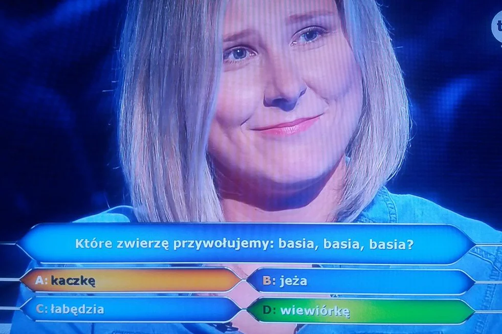 Pytanie o wiewiórkę zaskoczyło panią Agatę.