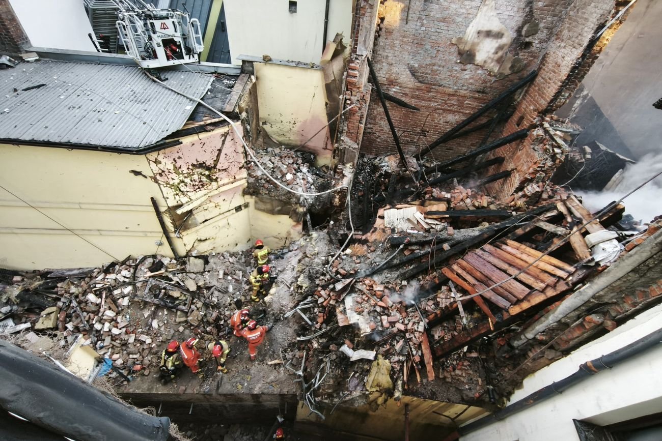 Pożar kamienicy w Cieszynie Wybuch kamienicy w Cieszynie