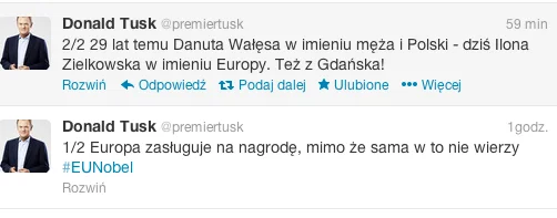 Profil Donalda Tuska na Twitterze