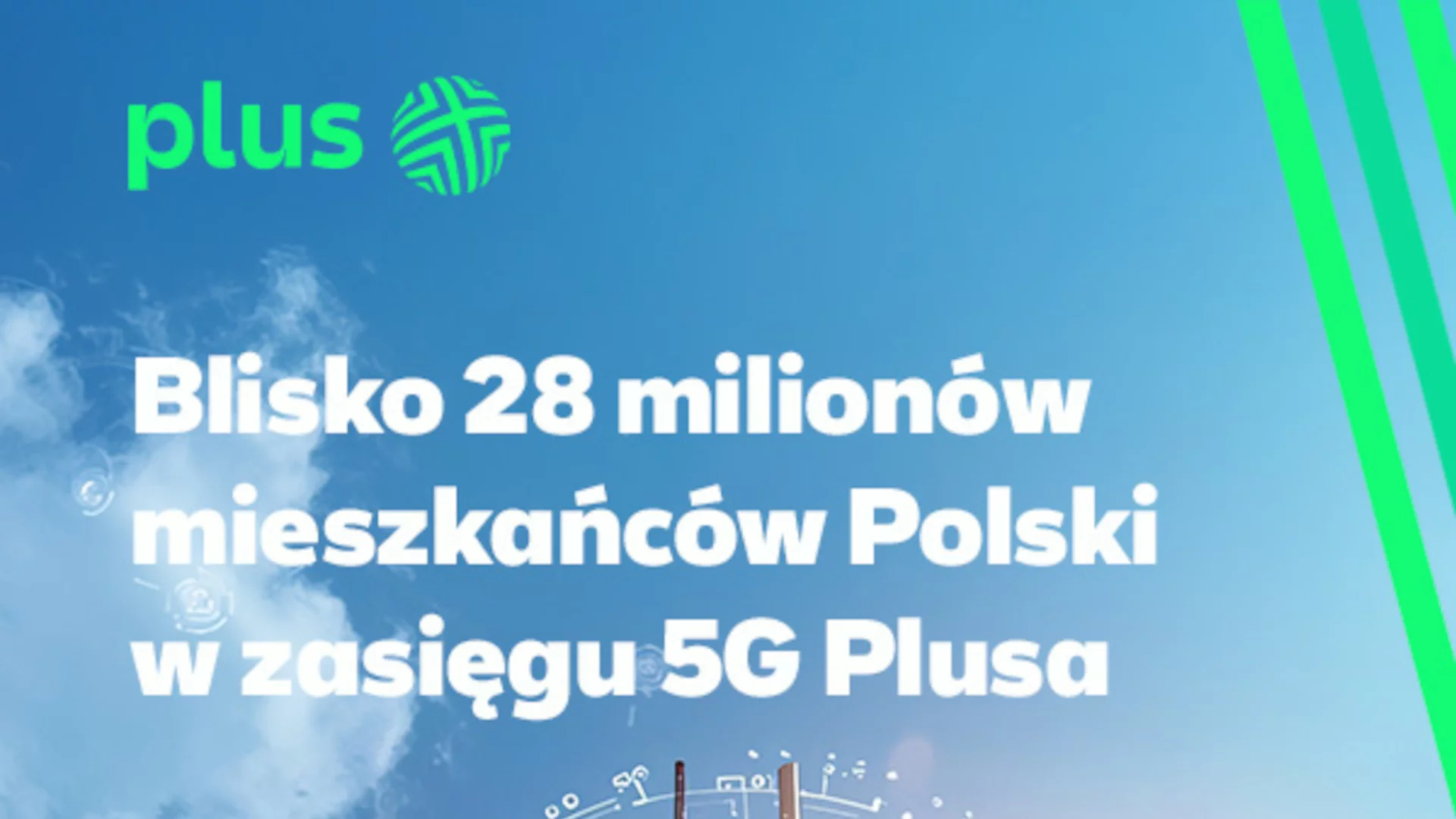 Plus kontynuuje rozbudowę oraz modernizację sieci 5G. Blisko 28 milionów mieszkańców Polski w zasięgu 5G Plusa